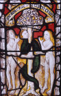 The Temptation 16th century  detail from the Creation Window St Neot Church Cornwall