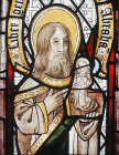 St Matthew, the Evangelist, with his symbol the angel, 1481, Church of St Neot, Cornwall, England