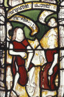 Adam delving and Eve spinning, Creation window, Church of St Neot, Cornwall, England
