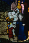 Elisha and the mocking children south east window of the Lady Chapel Exeter Cathedral Flemish panel