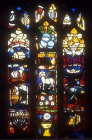 Lamb of God, Christian symbols window, Evie Hone, 1955, All Hallows Church, Wellingborough, Northamptonshire, England