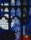 Creation window, 1969, designed by John Piper, made by Patrick Reyntiens, All Hallows Church, Wellingborough, Northamptonshire, England