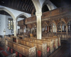 Church of St Thomas of Canterbury, interior of nave, Northlew, Devon, England