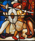 Detail of Henry VIII leaving for the Field of the cloth of gold, pageboy,  Maison Dieu, Dover, England