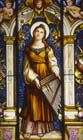St Cecilia, 19th-20th century stained glass by F.X.Zettler and Company of Munich