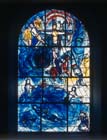 Sarah dAvigdor Goldsmith commemoration stained glass window, 1963 by Marc Chagall, Church of All Saints, Tudeley, Kent, England, Great Britain