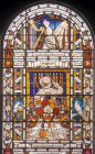 Stained glass window in the Central Synagogue, Great Portland Street, London, England