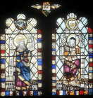 King Solomon (left) and a doctor of the church, 1475, Brownes Hospital, Stamford, Lincolnshire, England