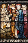 Three Maries at the empty tomb, designed by William Morris, 1872, Church of St Michael, Forden, Wales