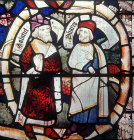 Shealtiel (Salathiel) and Perez(Phares) from Jesse tree window, St Margaret