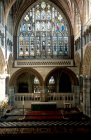Great East Window, fourteenth century, seen from the choir, Exeter Cathedral, Devon, England