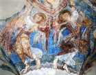 Fresco of two Angels in the Chapel of St Gabriel in the Crypt of Canterbury Cathedral 12th century