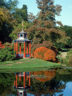 Pagoda in part of water garden, Cliveden House, Buckinghamshire, England