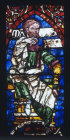 Detail of  Methuselah  Great West Window Canterbury Cathedral 12th century stained glass