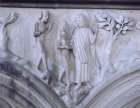 Institution of Marriage Adam and Eve Salisbury Cathedral Chapter House medieval stone relief number 8