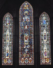 England, Salisbury Cathedral, the Great West Window six of the shields date from the 13th century