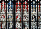 Coronation of the Virgin, 1350 Crecy window, Gloucester Cathedral, Gloucestershire, England