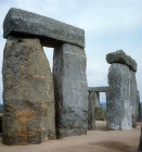 South and south east trilithons, part of sarsen circle beyond, Stonehenge, Wiltshire, England