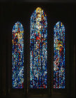 Salisbury Cathedral, Prisoners of Conscience window, 1980, Trinity Chapel, by Gabriel Loire, Salisbury, England