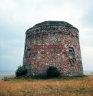 Martello Tower, Langney Point, No.66, 1805-06 guntower constructed to defend east coast against possible shipborne invasion by Napoleon, Eastbourne. Sussex