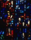 Prisoners of Conscience window, detail, Gabriel Loire, 1980, Salisbury Cathedral, Salisbury, Wiltshire, England