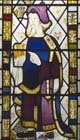 St Joseph of Arimathea, 15th century stained glass panel, east window, Church of All Saints, Langport, Somerset, England, Great Britain