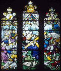 Christ carrying the Cross, detail from sixteenth century window, The Vyne, Basingstoke, Hampshire, England