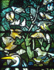 Group of birds, Gilbert White Memorial Window of St Francis and the birds, Gascoyne and Hinks 1920, St Mary