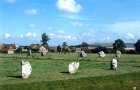 Stones in part of southern sector, circa 3000 BC, neolithic henge monument, Avebury, Wiltshire, England