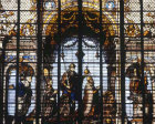 Charles V with his wife Isabella of Portugal, 1527, transept window, Cathedral of St Michael, Brussels, Belgium