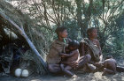 Bushmen Malepae and N-Kobo-to and sons, Kalahari, Southern Africa