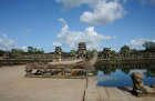 Entrance causeway over moat on west side, Angkor Wat, built 1113-15 AD by Suryavarman II, Hindu (Vishnu), Cambodia