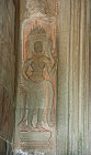 Relief of devata, female deity, on third enclosure, Angkor Wat temple built 1113-52 AD by Suryavarman II, Hindu, (Vishnu), Cambodia