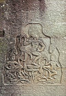 Apsaras (female spirits of clouds and water), on main gate, third enclosure, south side, Bayon Temple, Angkor Thom, Cambodia