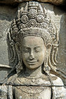 Relief carving of devata (deity) on south side of main prasat, Bayon temple, Angkor Thom, late twelfth century, Cambodia