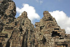 Main (left) prasat seen from east, Bayon temple, Angkor Thom, completed late twelfth century by Jayavarman VII, Cambodia
