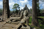 East gate and main prasat from terrace, Bayon Temple, Angkor Thom, completed late twelfth century, Cambodia