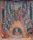 The Pentecost mural in the Church of the Holy Cross at Platanistasa in Cyprus painted by Philip Goul 15th century