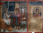 Cyprus, Galata, Church of St Sozomenus, a scene from the martyrdom of St George, 16th century wall painting by Symeon Axenti