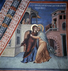 Cyprus, Kalopanayiotis,  Latin Chapel in the Monastery Church of St John Lampadistis, the Visitation 16th century Italo-Byzantine style mural