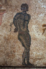 Paphos Cyprus, slave or prisoner, detail from Dionyus mosaic in a Roman Villa 3rd century AD