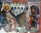 Cyprus, Louvaras, Church of St Mammas, Jesus heals the blind beggar, 15th century mural