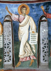 Cyprus, Lagoudera,  Moses, one of the twelve prophets in the dome of the Church of Panagia tou Arakou, 12th century  mural