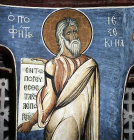 Cyprus, Lagoudera, Church of Panagia tou arakou,  Ezekiel, one of the 12 prophets in the dome