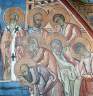 Cyprus, Lagoudera, the Apostles mourning the death of the Virgin, Church of Panagia Tou Arakou, 12th century