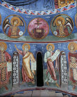 Cyprus, Lagoudera, David,Isaiah, Jeremiah and Solomon, 12th century mural in the dome of the Church of Panagia Tou Arakou