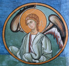 Cyprus,Lagoudera, the Monastery Church of Panagia Tou Arakou, one of the ten Angels in the dome
