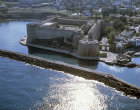 Kyrenia Castle, built by the Venetians, sixteenth century, over a previous crusader fortification, aerial view from the north, Northern Cyprus
