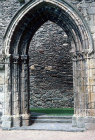 Valle Crucis Abbey, Cistercian abbey founded 1201, dissolved 1537, south door of church, Llantysilio, Denbighshire, Wales