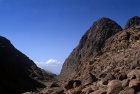 Egypt, Sinai, St Catherine, Wadi Shreij from south east, Mount Horeb on the right